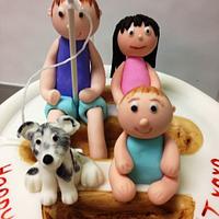 Little family boating cake