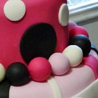 Pink, Black & White 21st Birthday Cake