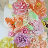 Pastel Flowers Cake