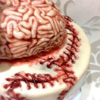 Horrific Brain & Skull Cake - Happy Halloween