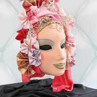 Carnival Cakers Collaboration: Gravity cake Venetian Mask