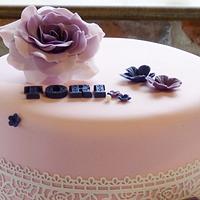 Lace and rose cake